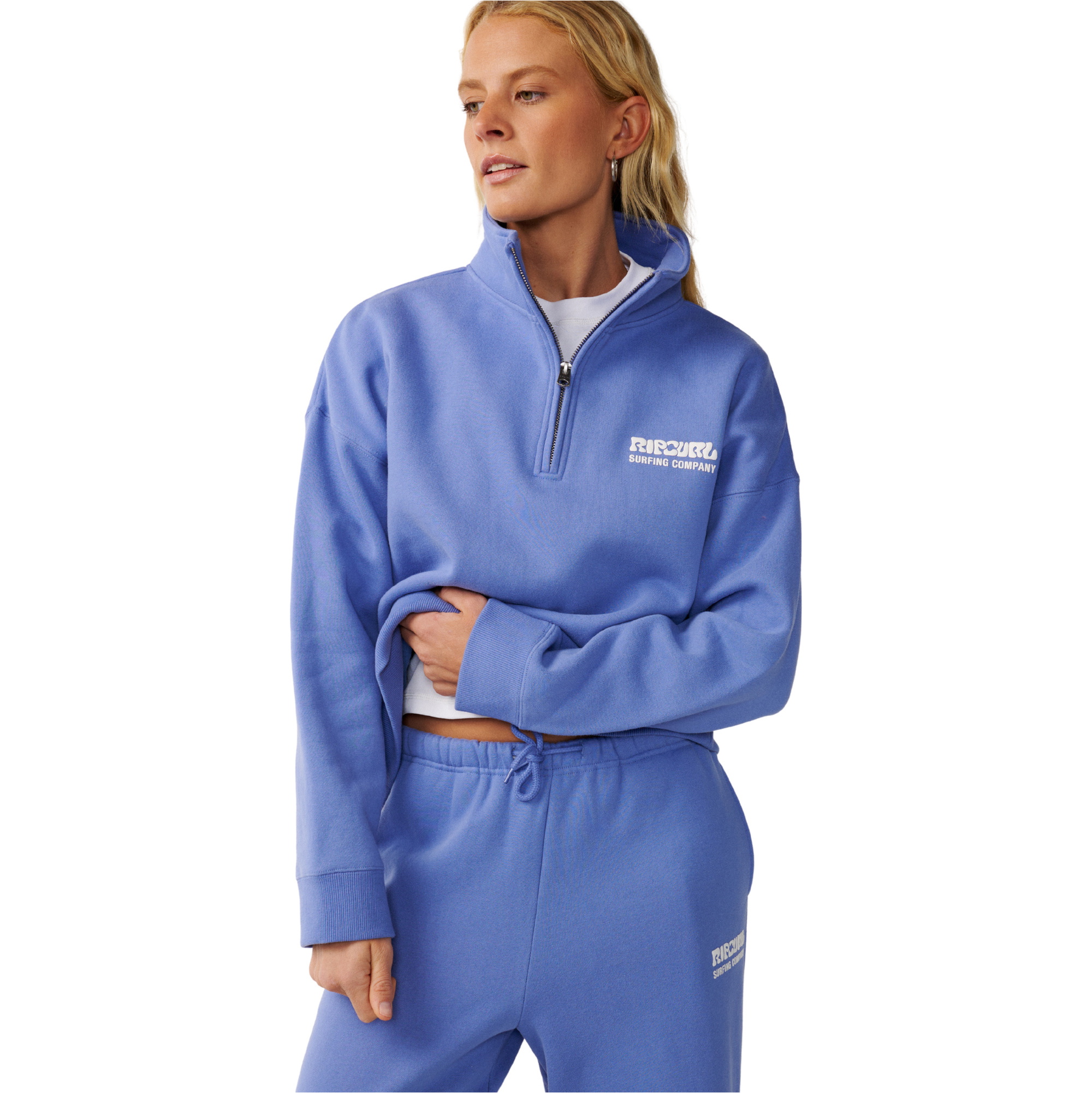 2026 Rip Curl Womens Surf Puff 1/4 Zip Fleece 07WWFL - Mid Blue